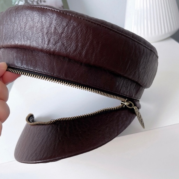 New Minimalist Vegan PU Leather Zipper detachable beret painters All season - Picture 12 of 16